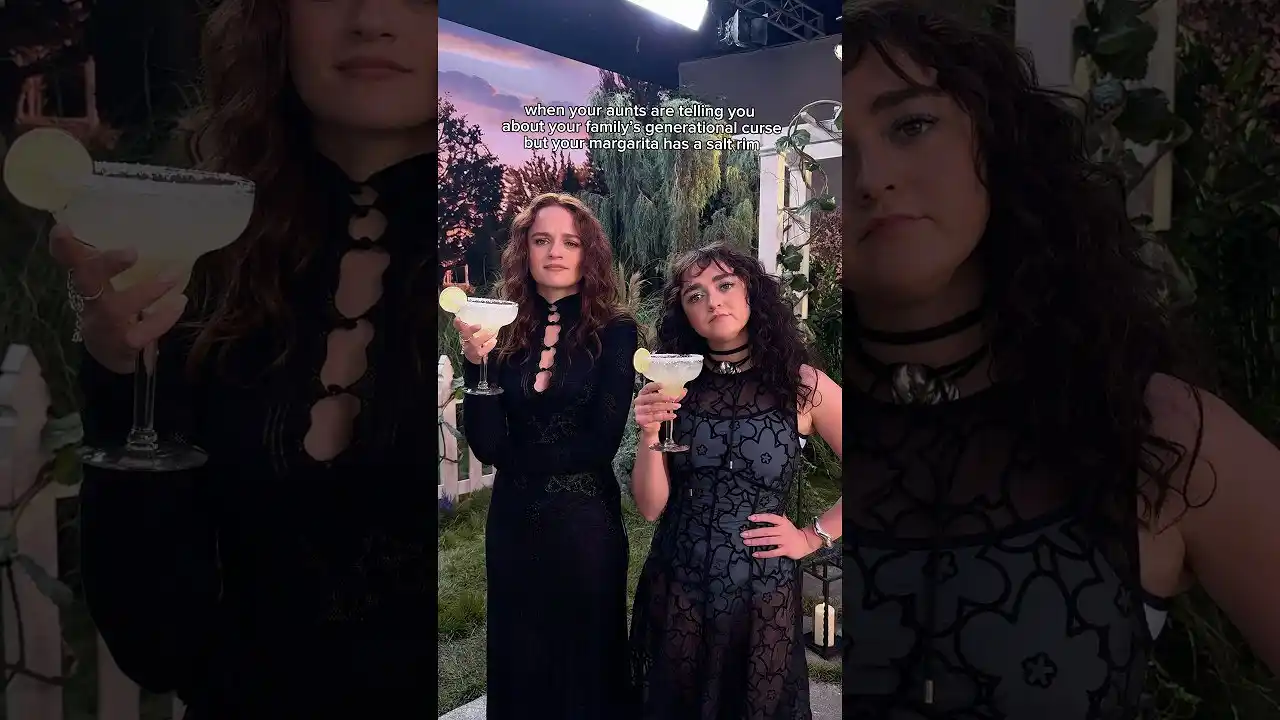 Video: Piping hot tea 🤝 Salt rim margs. 🍋‍🟩🥥#PracticalMagic2