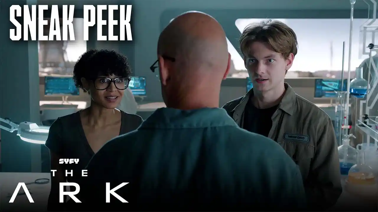 Video: SNEAK PEEK: Dr. Trust Isn't Convinced by Alicia and Angus's Study Results | The Ark (S3, E6) | SYFY
