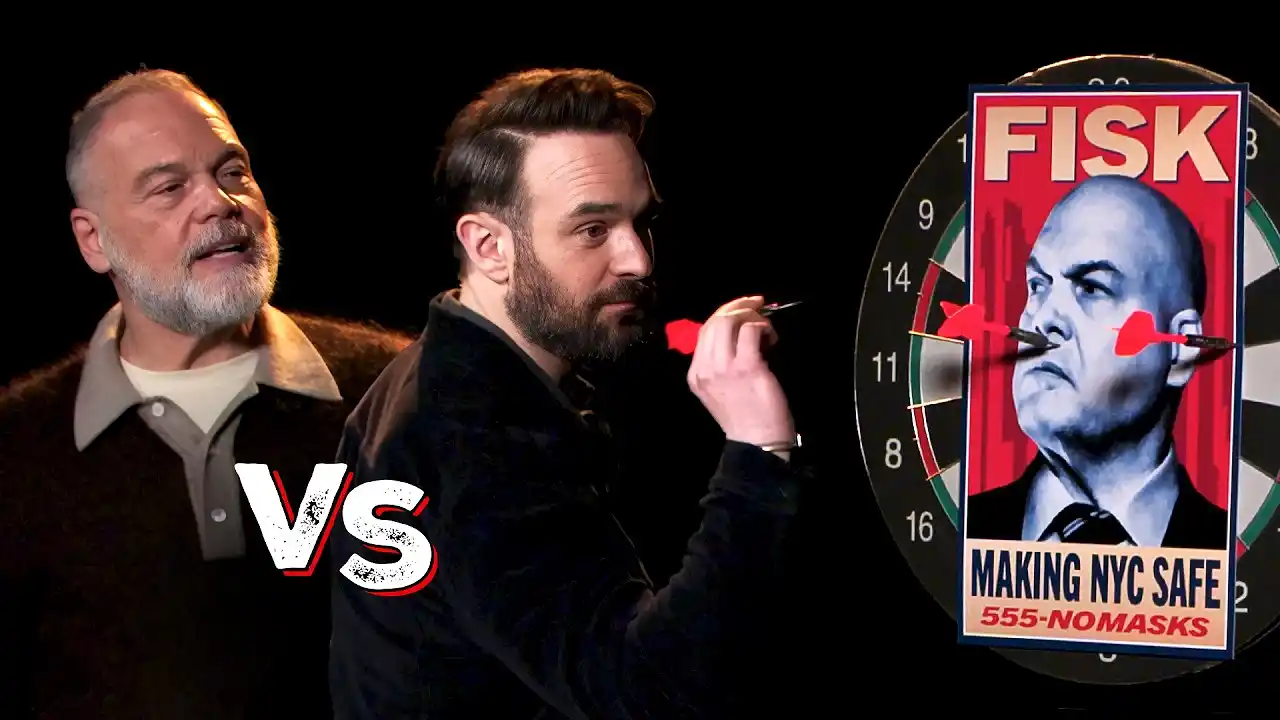 Video: Charlie Cox &amp; Vincent D'Onofrio Play Darts | Daredevil: Born Again Season 2