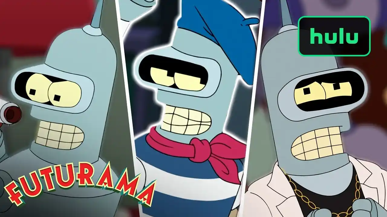 Video: Bender Causing Chaos for 15 minutes Straight | Futurama | Hulu