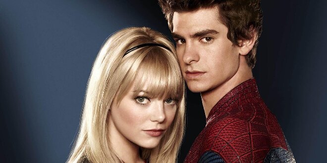 Andrew Garfield als Spider-Man mit Filmpartnerin Emma Stone als Gwen Stacey