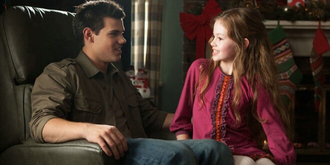 Jacob Black (Taylor Lautner) und Renesmee Cullen (Mackenzie Foy)