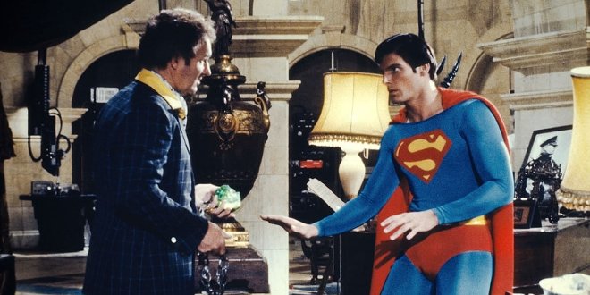 Gene Hackman als Lex Luthor und Christopher Reeve als Superman