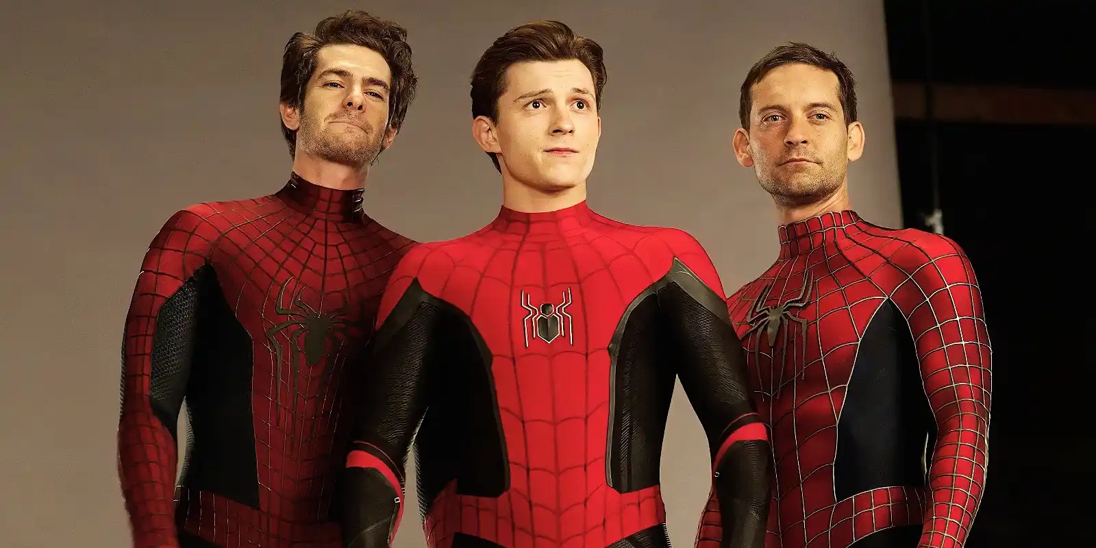 Die Spider-Man Schauspieler Andrew Garfield, Tom Holland und Tobey Maguire Die Spider-Man Schauspieler Andrew Garfield, Tom Holland und Tobey Maguire
